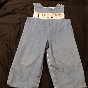 Boys Smocked Tool Pant Romper